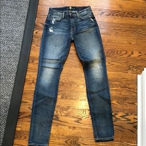 7 For All Mankind high waist skinny jeans